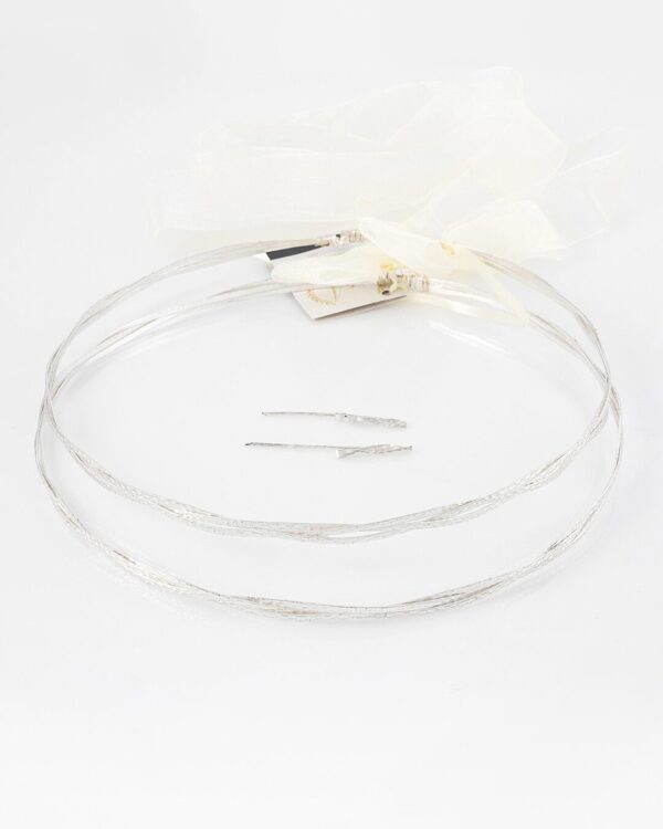 Στέφανα Γάμου με τριπλή πλεκτή βέργα σε ασημί