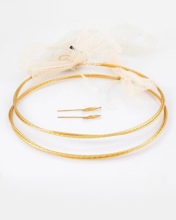 Στέφανα Γάμου με διπλή στριφτή βέργα σε χρυσό