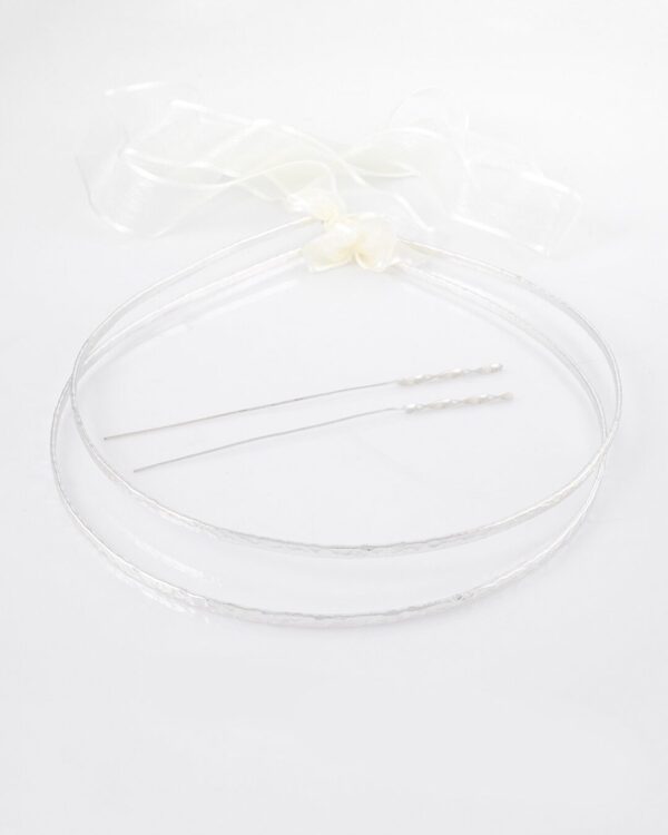 Στέφανα Γάμου με μονή σφυρήλατη βέργα σε ασημί