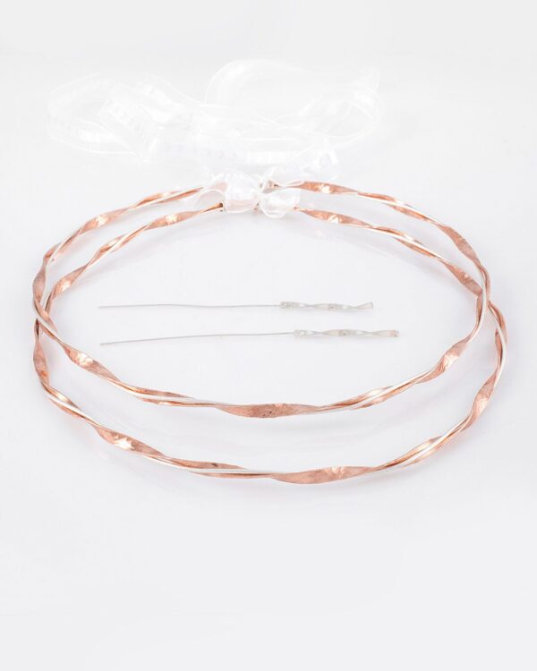 Στέφανα γάμου με διπλή στριφτή σφυρήλατη βέργα