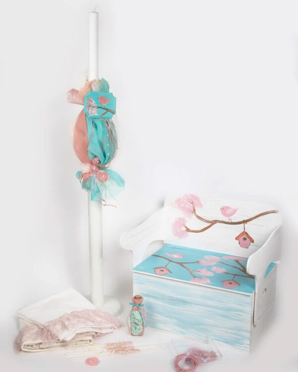 Σετ βάπτισης θρανίο με θέμα πουλάκια