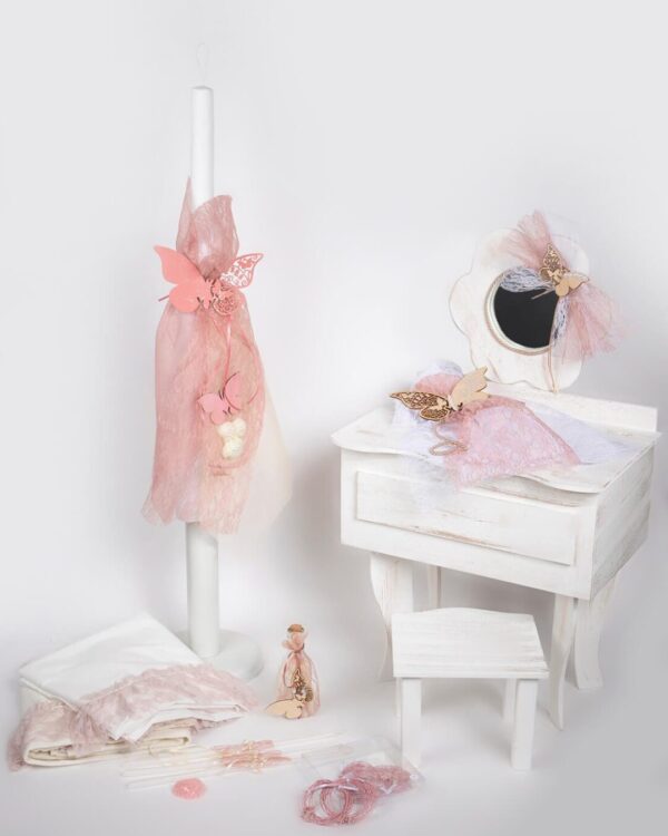 Σετ κουτί βάπτισης boudoir με θέμα την πεταλούδα