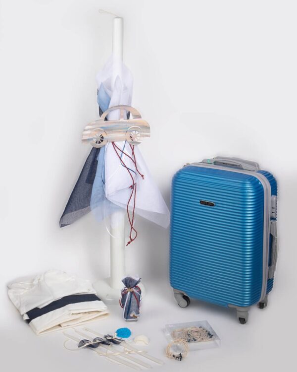 Σετ βάπτισης βαλίτσα ταξιδιού με θέμα αυτοκινητάκι