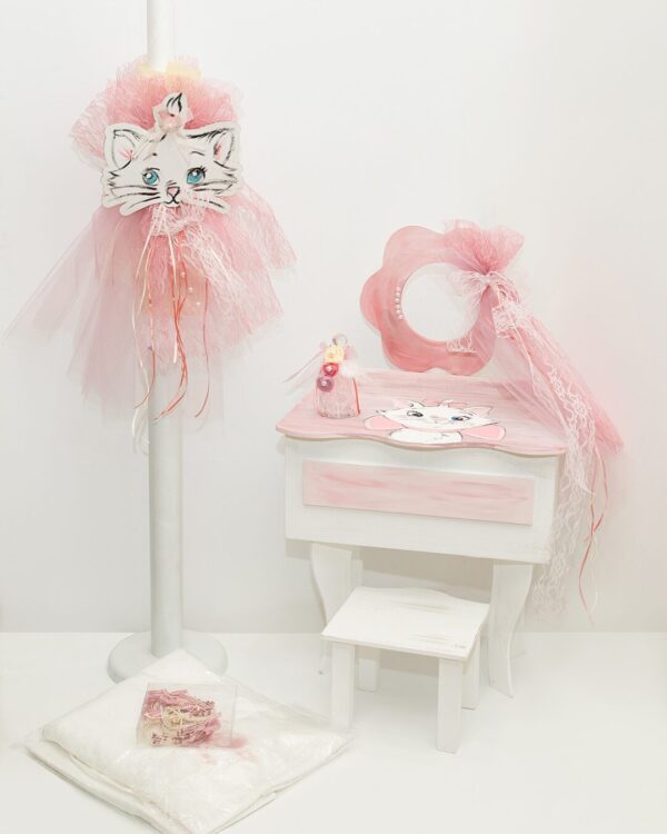 Σετ κουτί βάπτισης boudoir με θέμα την γάτα