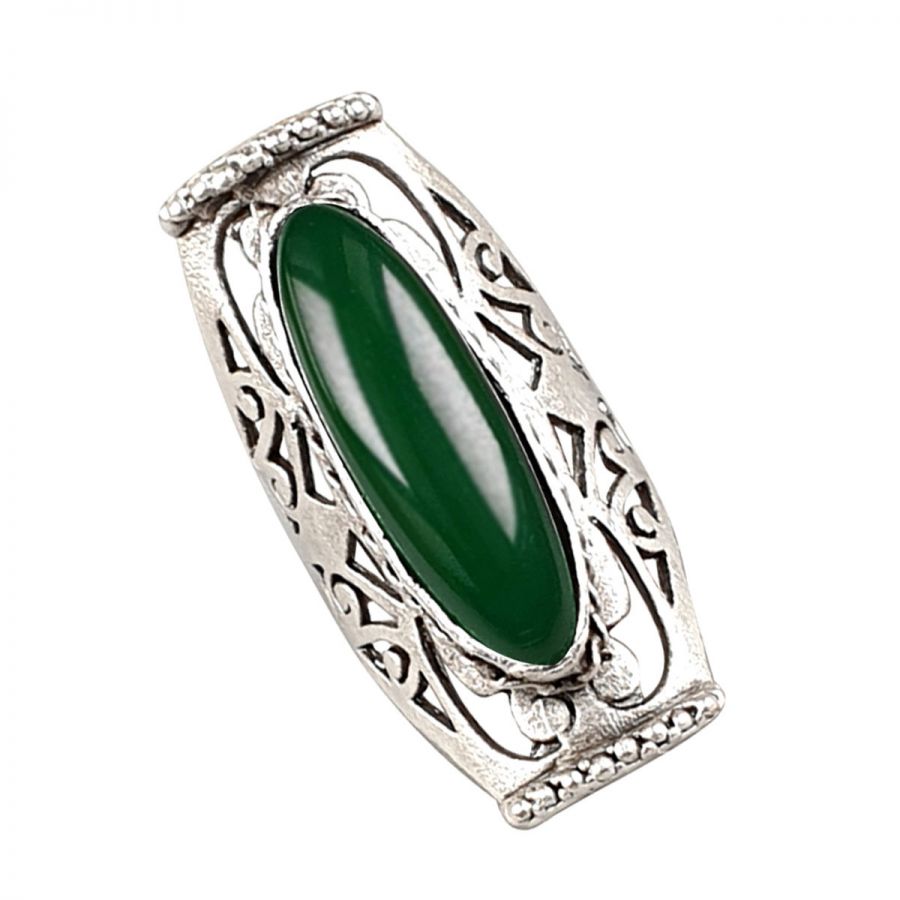 Boho ethnic δαχτυλίδι με πράσινη πέτρα