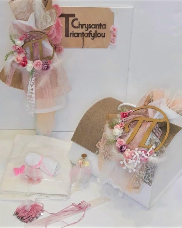 Σετ Βάπτισης με θέμα το μονόγραμμα του ονόματος