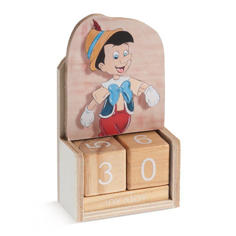 Μπομπονιέρα ξύλινο ημερολόγιο με τον Πινόκιο της Disney