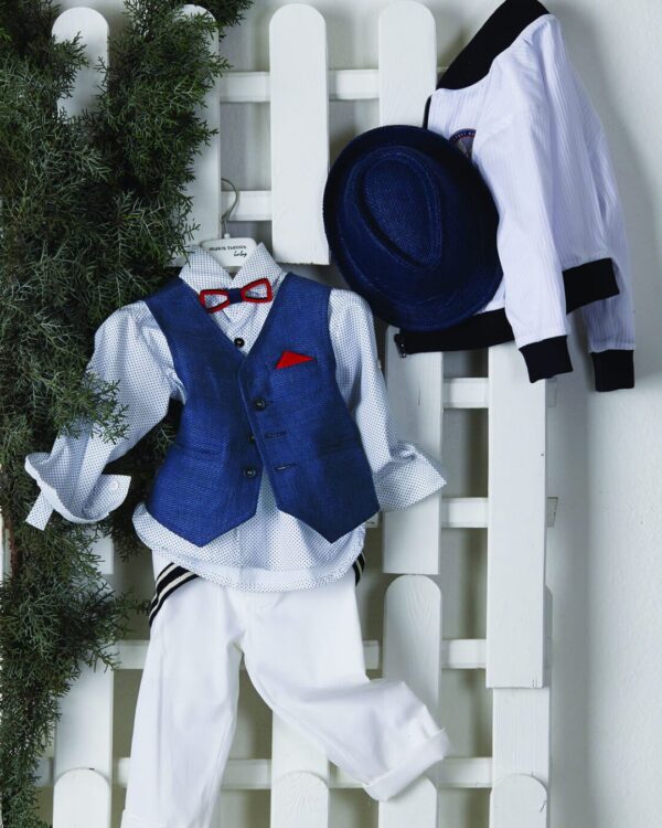 Βαπτιστικό ρούχο για αγόρι σε navy blue με άσπρο