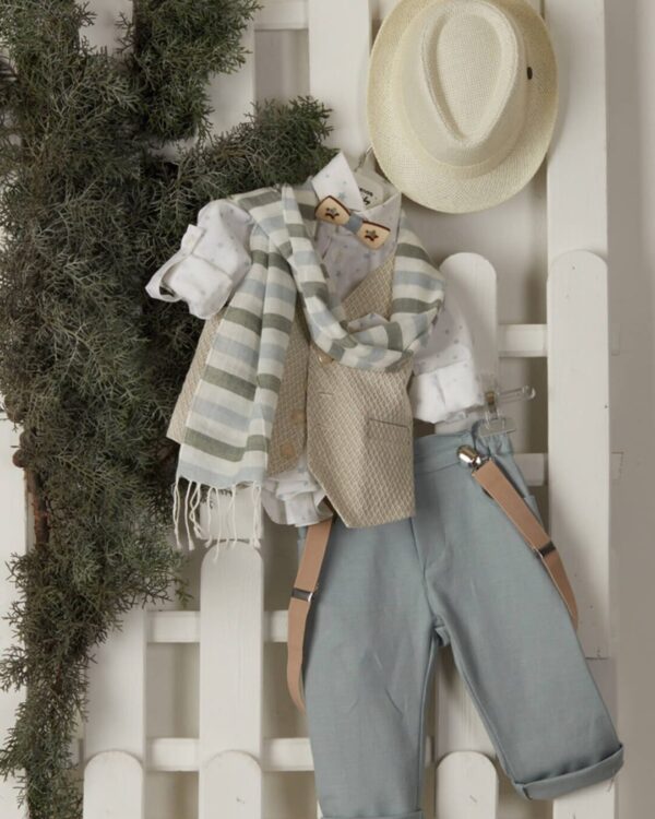 Βαπτιστικό ρούχο για αγόρι σε γήινα χρώματα