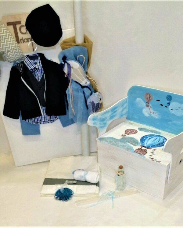 Σετ βάπτισης με θέμα το αερόστατο