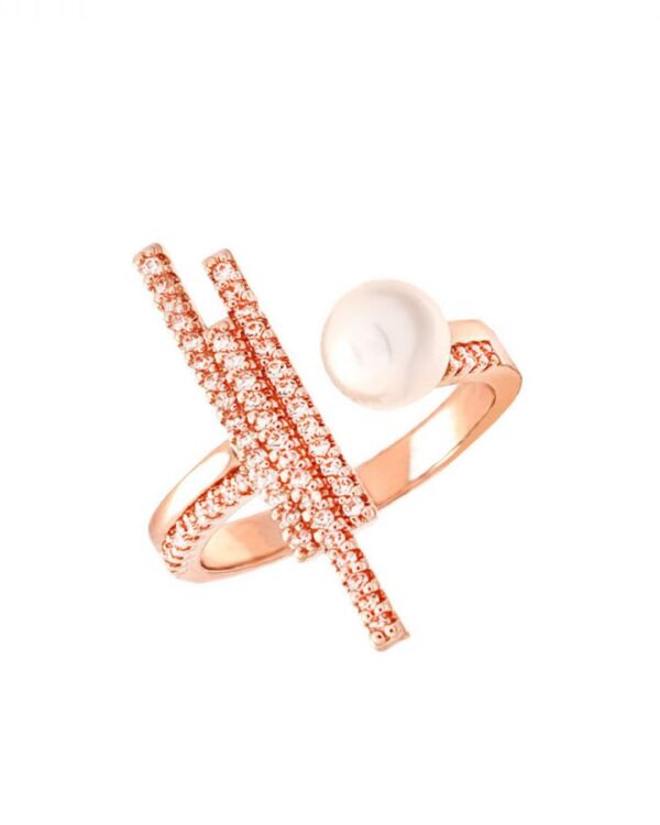 Δαχτυλίδι Επιχρυσωμένο με Πέρλα και Ζιργκόν