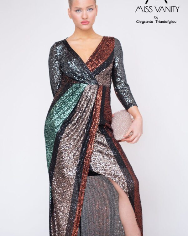 Μακρύ φόρεμα με παγιέτα