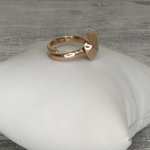 Δαχτυλίδι επιχρυσωμένο  με 24 καράτια με καρδιά, προσαρμοζόμενο