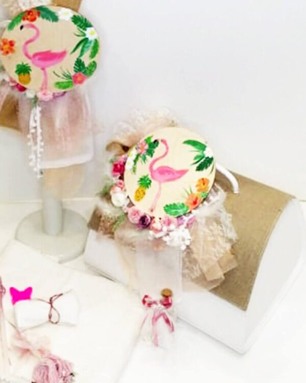 Πλήρες σετ βάπτισης με θέμα το φλαμινγκο