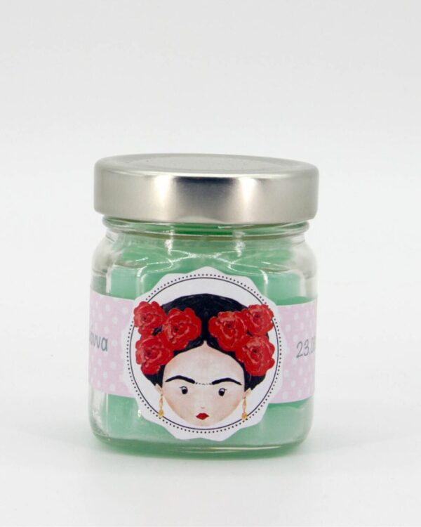 Μπομπονιέρα με αρωματικό κερί για βάπτιση με αυτοκόλλητη ετικέτα στο θέμα της βάπτισης