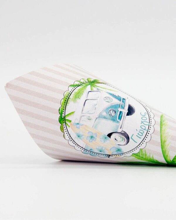 Κουτάκι σε σχήμα χωνάκι για γλυκίσματα, για την θεματική διακόσμητη του Candy Bar της βάπτισής σας