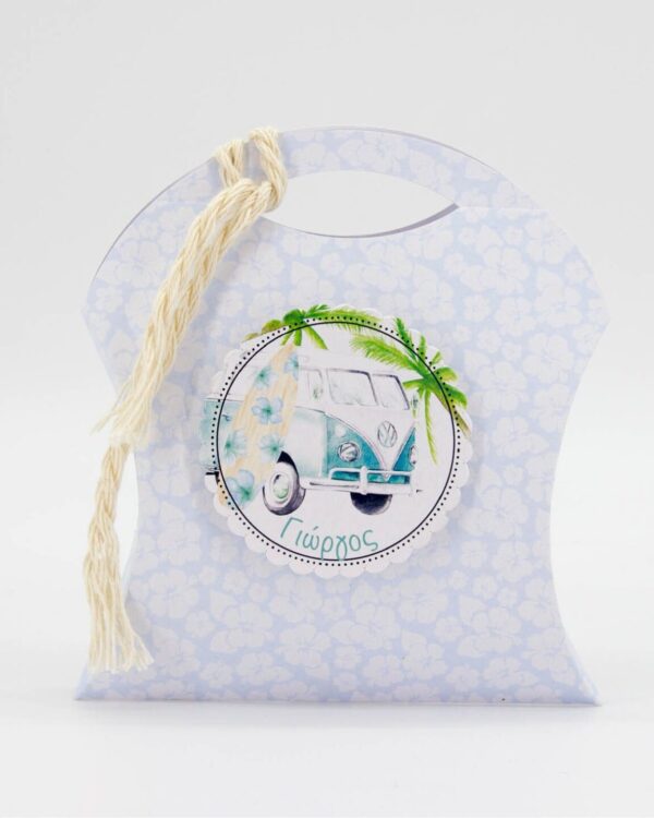 Θεματική βάπτιση για αγόρι με θέμα το σερφ και το βανάκι