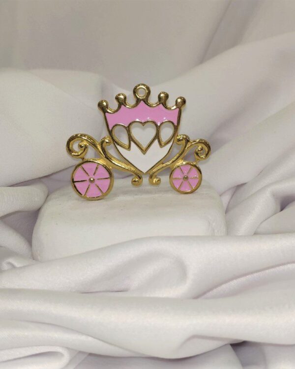 Μπομπονιέρα βάπτισης βότσαλο με πριγκηπική άμαξα