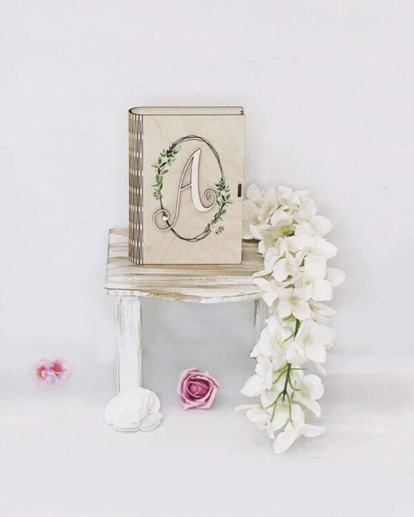 Ξύλινο κουτί μαρτυρικών για βάπτιση με ψηφιακή εκτύπωση το θέμα της βάπτισης