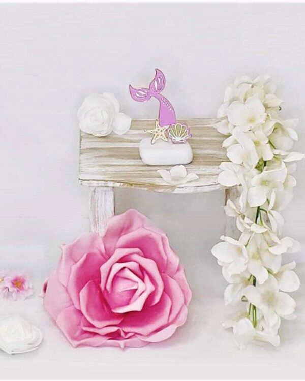 Μπομπονιέρα βάπτισης βότσαλο με ουρά γοργόνας