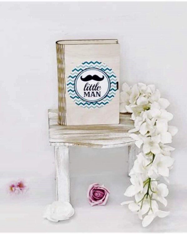 Ξύλινο κουτί μαρτυρικών για βάπτιση με ψηφιακή εκτύπωση το θέμα της βάπτισης