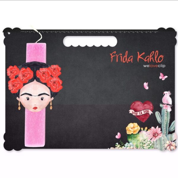 Πασχαλινή Λαμπάδα Frida Kahlo με μαυροπίνακα