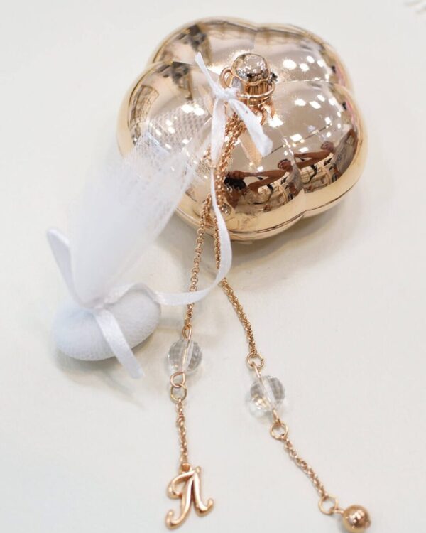 Μπομπονιέρα βάπτισης κολυκύθα επιχρυσωμένη με 24 καράτια και με αποθηκευτικό χώρο