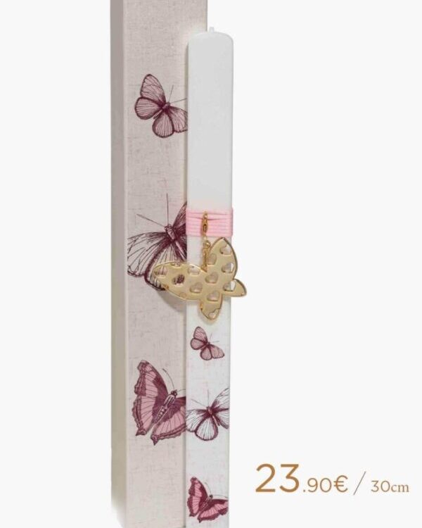 Πασχαλινή λαμπάδα για κορίτσι με πεταλούδα