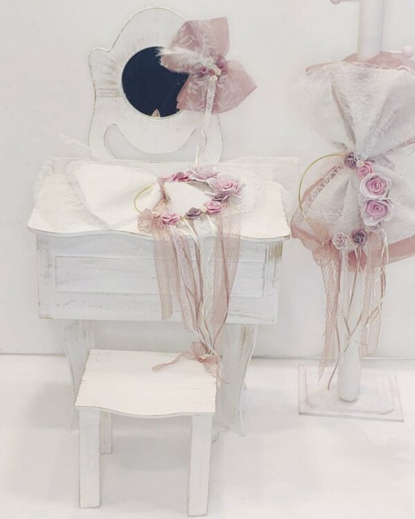 Πλήρες σετ βάπτισης vintage με λουλούδια