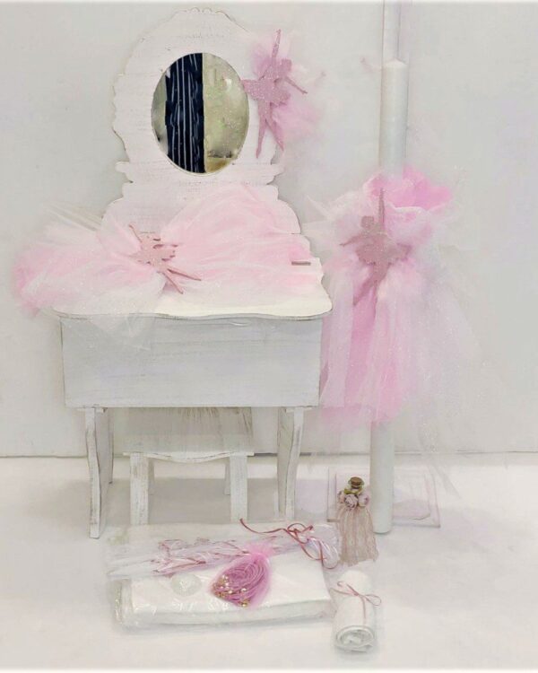 Πλήρες σετ βάπτισης με μπαλαρίνα_Θεματική βάπτιση