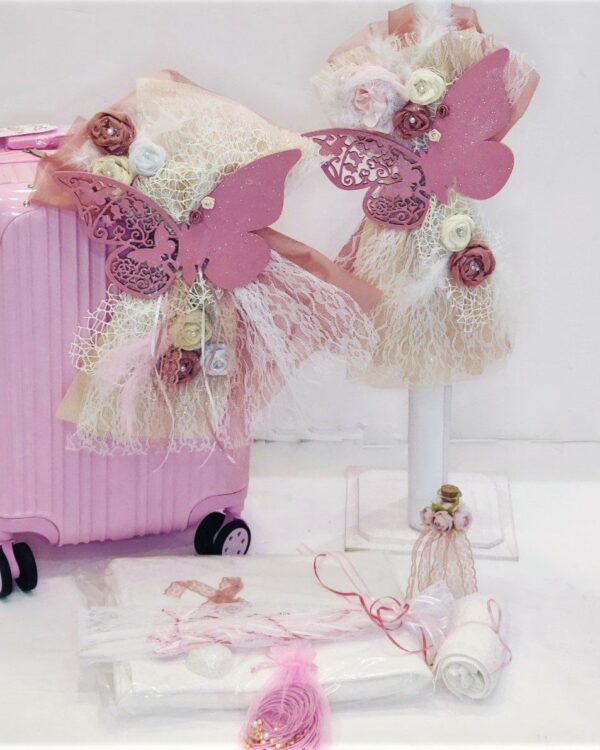 Πλήρες σετ βάπτισης με πεταλούδες_Θεματική βάπτιση