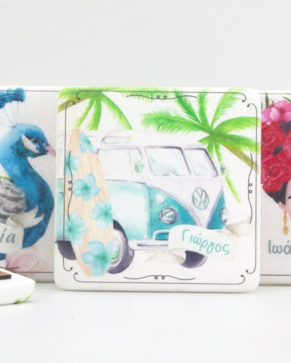 Μαρμάρινο σουβερ με τυπωμένο το θέμα της βάπτισης ή του γάμου σας