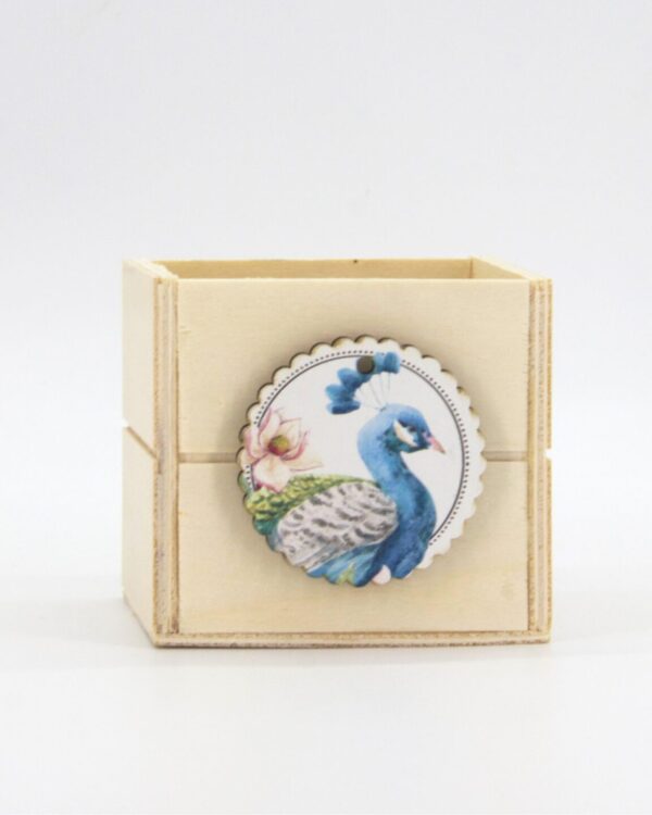 Μπομπονιέρα βάπτισης ξύλινη μολυβοθήκη