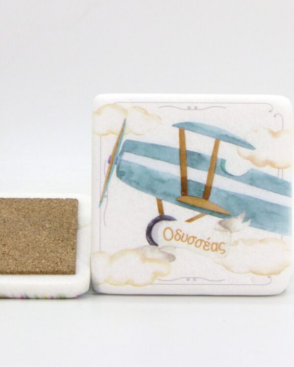 Τυπωμένο μαρμάρινο σουβέρ για μπομπονιέρα βάπτισης