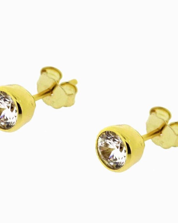 Επίχρυσα σκουλαρίκια με Στρας