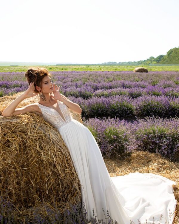 Αρχαιοελληνικό Nυφικό με υπέροχη ανοιχτή πλάτη