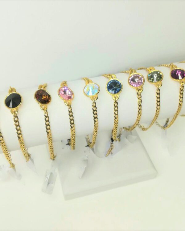 Βραχιόλι από ορείχαλκο με strass Τσεχίας