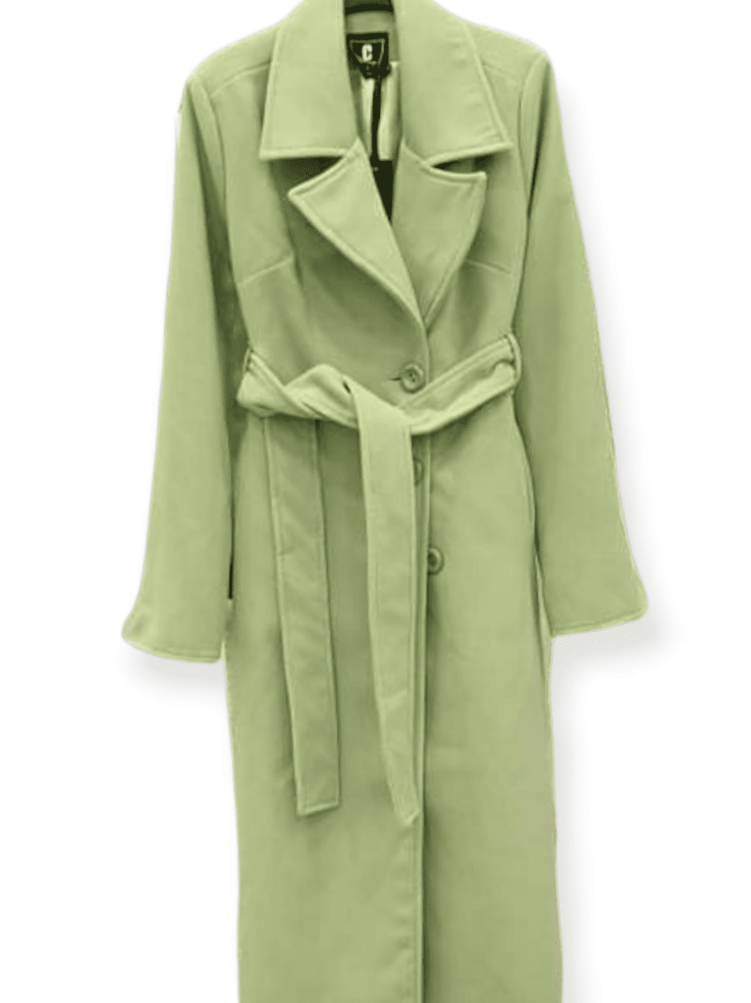 Μακρύ γυναικείο παλτό σε πράσινο μέντα