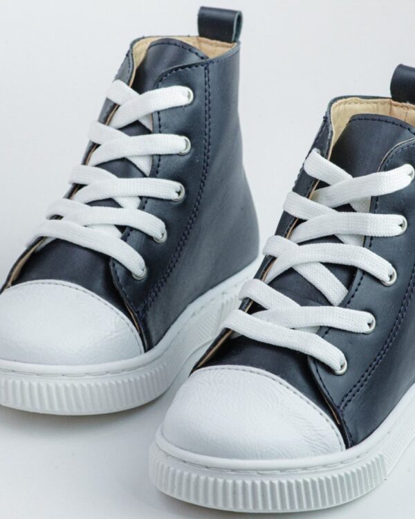 Βαπτιστικά παπούτσια μποτάκια τύπου all star, σε μπλε σκούρο navy blue