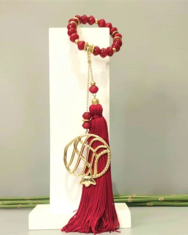 Γούρι 2023 επίχρυσο με 24Κ με ρόδι και χάντρες