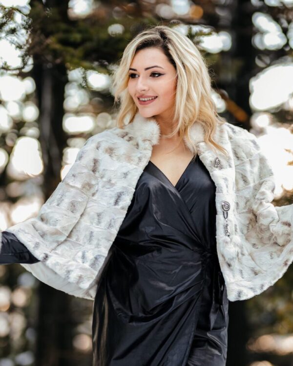 Γούνινη κάπα American Mink με γιακά Canadian Fox