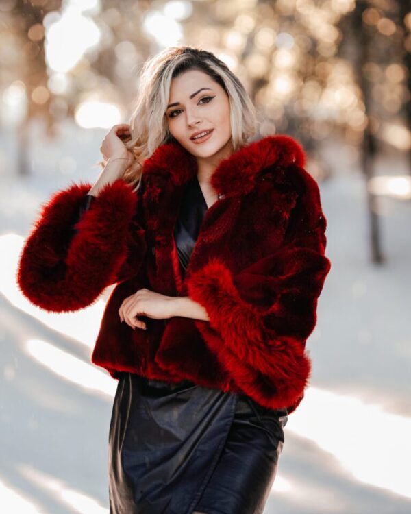 Γούνινη ζακέτα Finland Racoon red