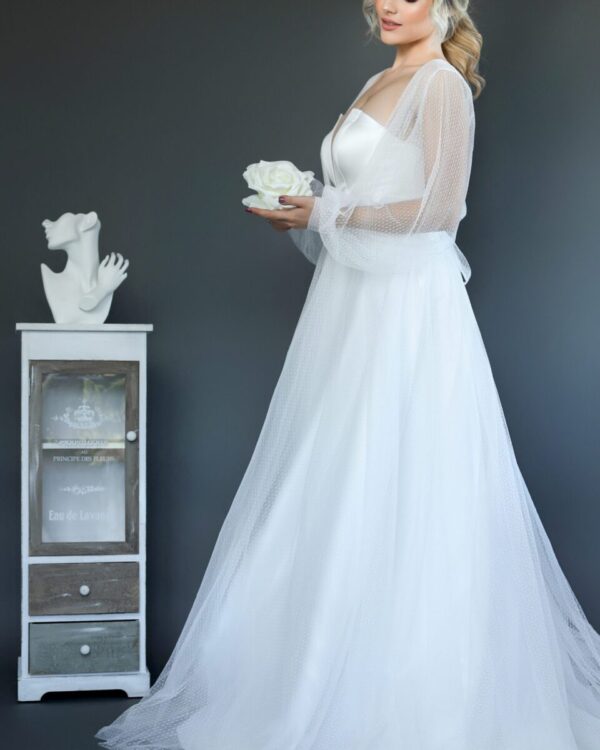 Πριγκιπικό νυφικό από μετάξι Mikado