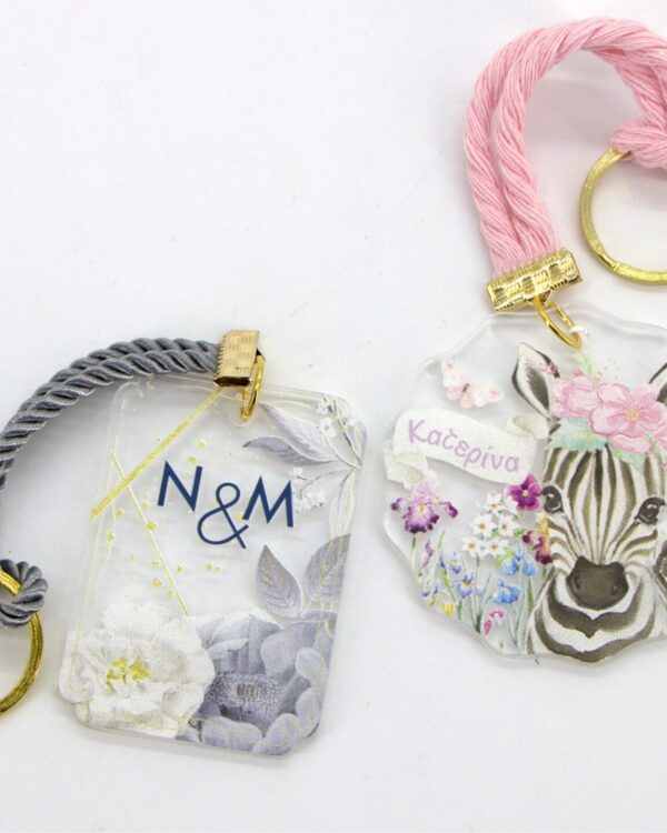 Μπρελόκ με ετικέτα plexiglass & θεματική εκτύπωση