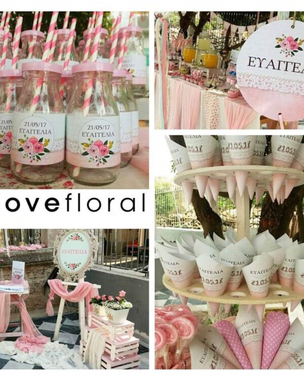 Βάπτιση για κορίτσι με θέμα floral λουλούδια