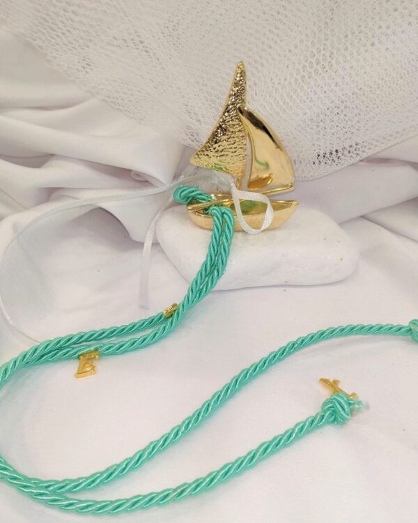 Μπομπονιέρα με καραβάκι επιχρυσωμένο με 24 καράτια