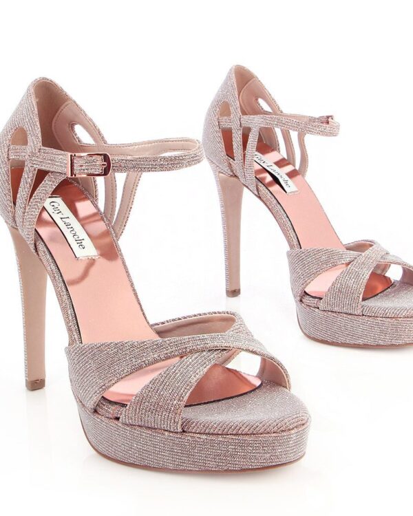 Νυφικά πέδιλα σε χάλκινο με γκλίτερ