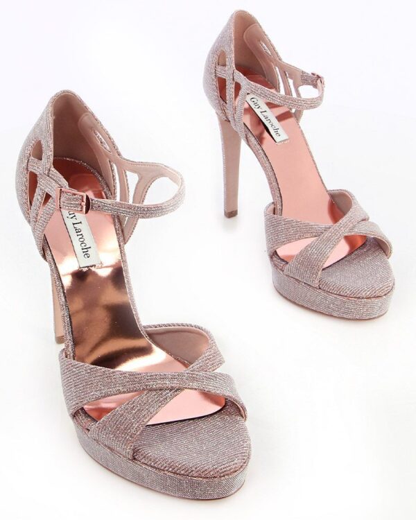 Νυφικά πέδιλα σε χάλκινο με γκλίτερ