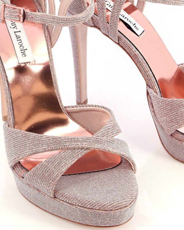 Νυφικά πέδιλα σε χάλκινο με γκλίτερ