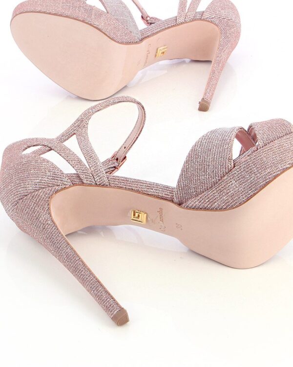 Νυφικά πέδιλα σε χάλκινο με γκλίτερ